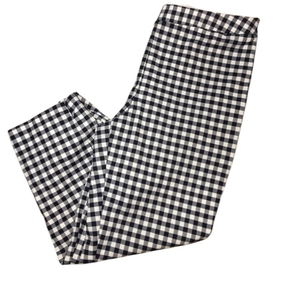 🌺VICTORIA BECKHAM for Target Gingham Crop Cotton Pants in Black/White Size 10🌺 - Picture 3 of 9